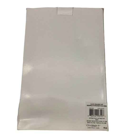 10 Pc Celebrate It! Christmas Glass Ornament Set 1.7 In / 45 Mm Pink & Black - Picture 4 of 6